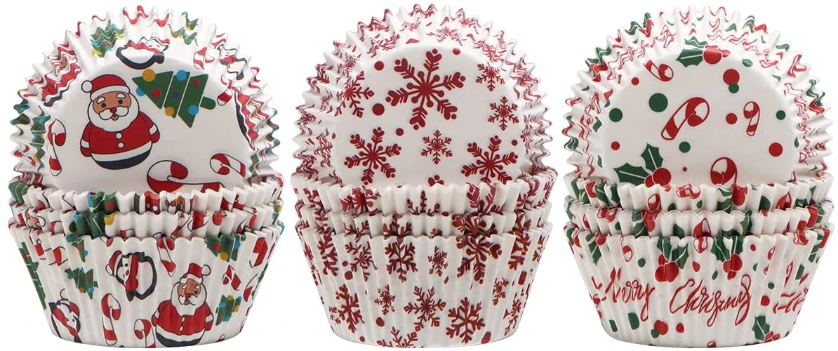 Christmas Cupcake Liners, 150 Pcs 3 Christmas Cupcake Liners, 150 Pcs