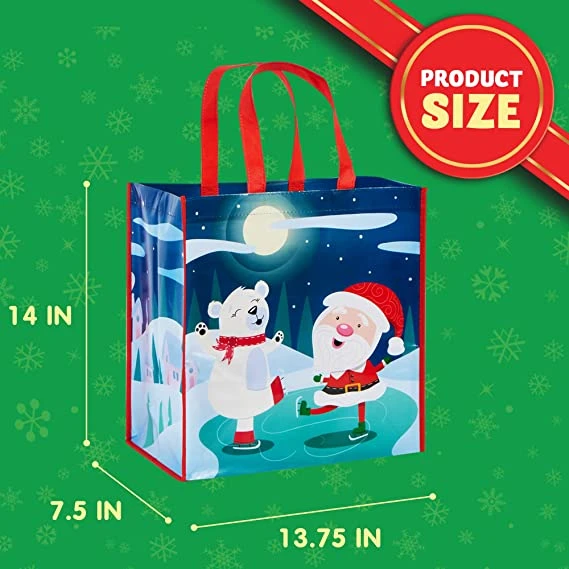 12 Piece Large Christmas Tote Bags 7 12 Piece Large Christmas Tote Bags - Image 5