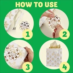 Christmas Holiday Foil Gold Gift Bags With Tissue Papers And Name Card Tags, 12 Pack 14 Christmas Holiday Foil Gold Gift Bags With Tissue Papers And Name Card Tags, 12 Pack -Xmas Supplies Shop 71RIJctFzGL. AC SX466