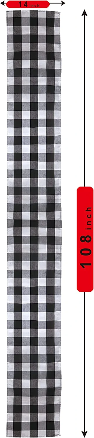 Christmas Table Runner Buffalo Check Classic 14x108in??Black & White??¡ìo? 9 Christmas Table Runner Buffalo Check Classic 14x108in??Black & White??¡ìo? - Image 7
