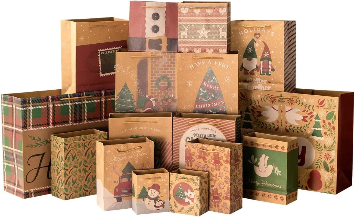 Assorted Christmas Prints Gift Bags, 32 Pcs 5 Assorted Christmas Prints Gift Bags, 32 Pcs - Image 3