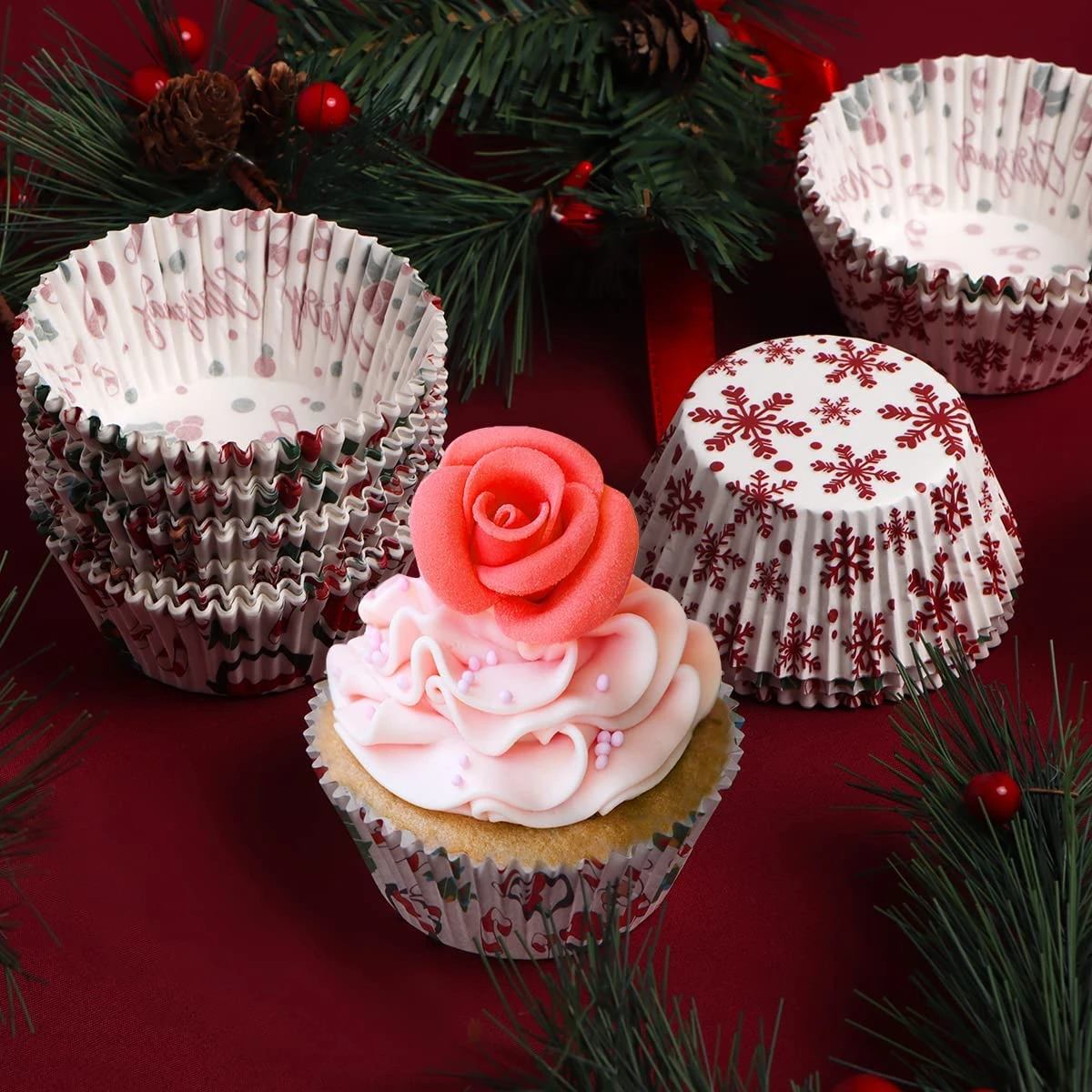 Christmas Cupcake Liners, 150 Pcs 6 Christmas Cupcake Liners, 150 Pcs - Image 4