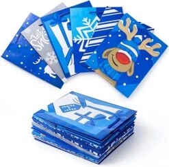 20 Pcs Christmas Holiday Blue Paper Gift Bags -Xmas Supplies Shop 71d1oIa3loL. AC SX679