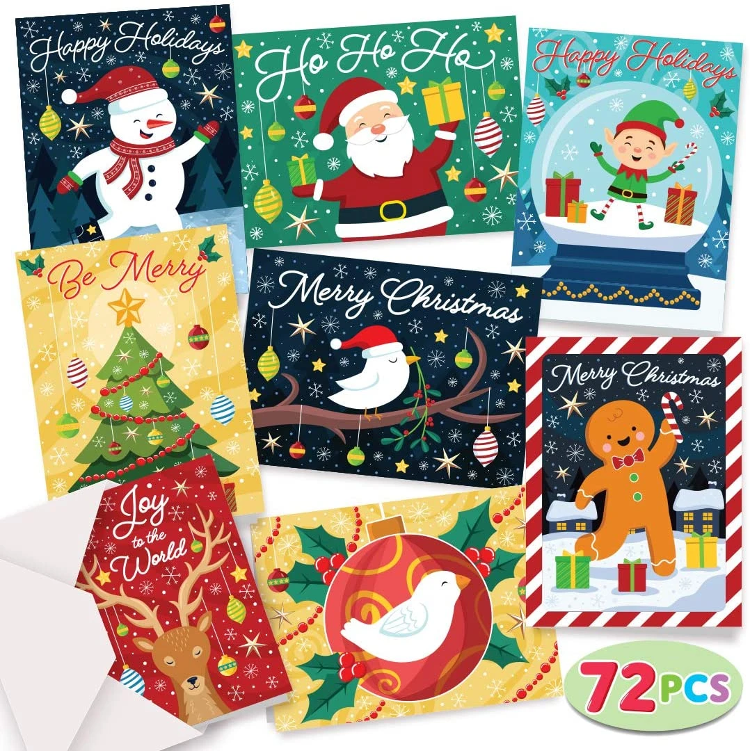 72 Christmas Greeting Cards With Envelopes 4 72 Christmas Greeting Cards With Envelopes - Image 2