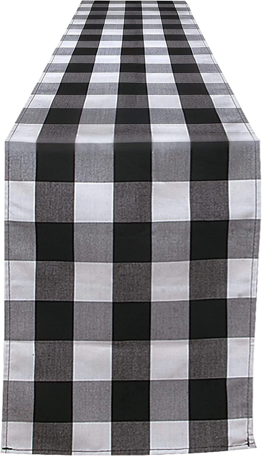 Christmas Table Runner Buffalo Check Classic 14x108in??Black & White??¡ìo? 6 Christmas Table Runner Buffalo Check Classic 14x108in??Black & White??¡ìo? - Image 4