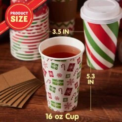 24Pcs Christmas Paper Cup 16 Oz With Holiday Design -Xmas Supplies Shop 71nyBOfktYL. AC SL1500