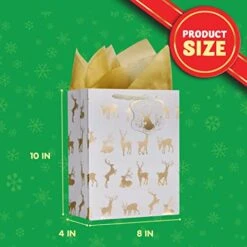 Christmas Holiday Foil Gold Gift Bags With Tissue Papers And Name Card Tags, 12 Pack 15 Christmas Holiday Foil Gold Gift Bags With Tissue Papers And Name Card Tags, 12 Pack -Xmas Supplies Shop 71q5dEssHnL. AC SX466
