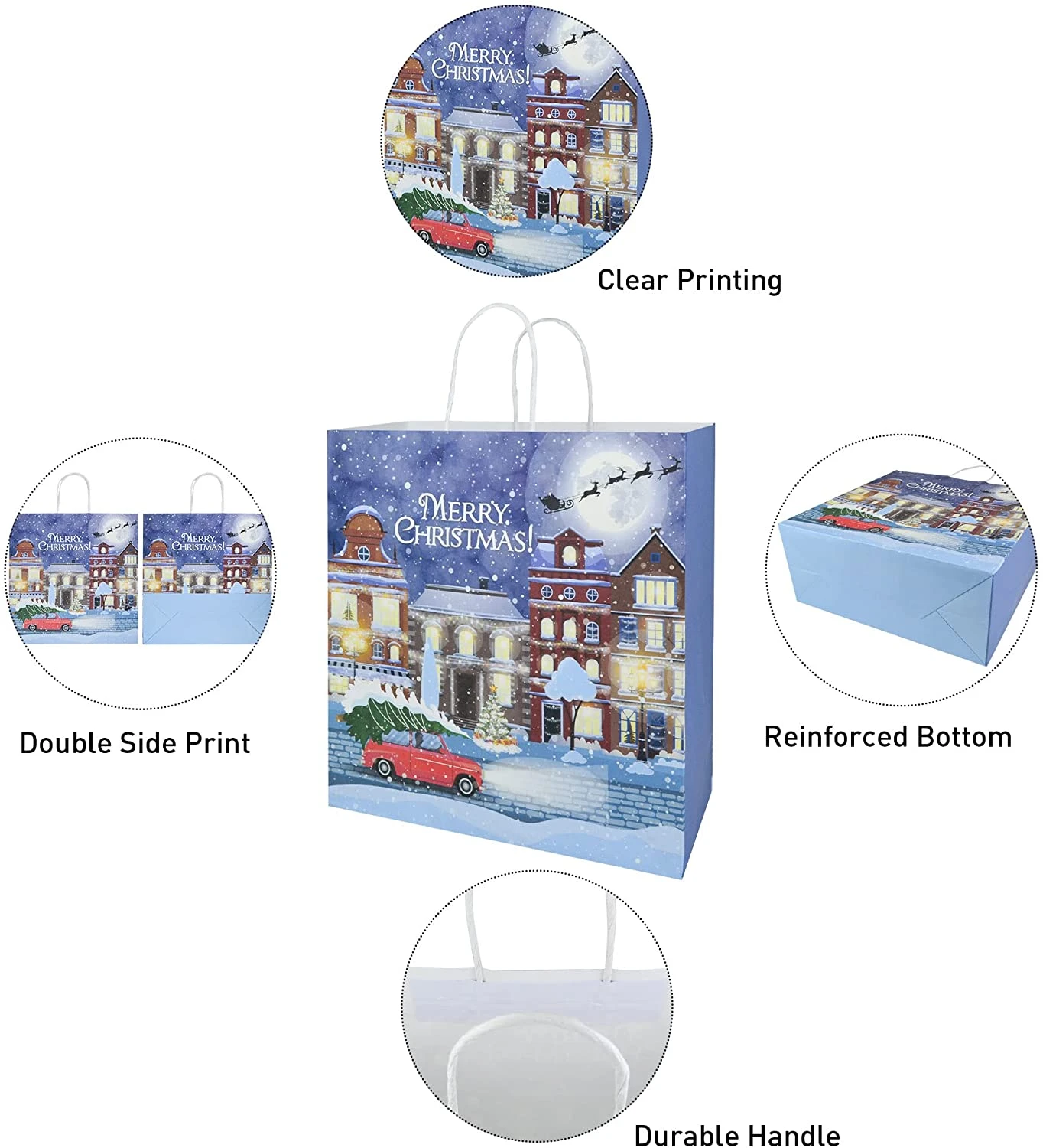 Christmas Themed Shopping Bags, 36 Pcs 6 Christmas Themed Shopping Bags, 36 Pcs - Image 4