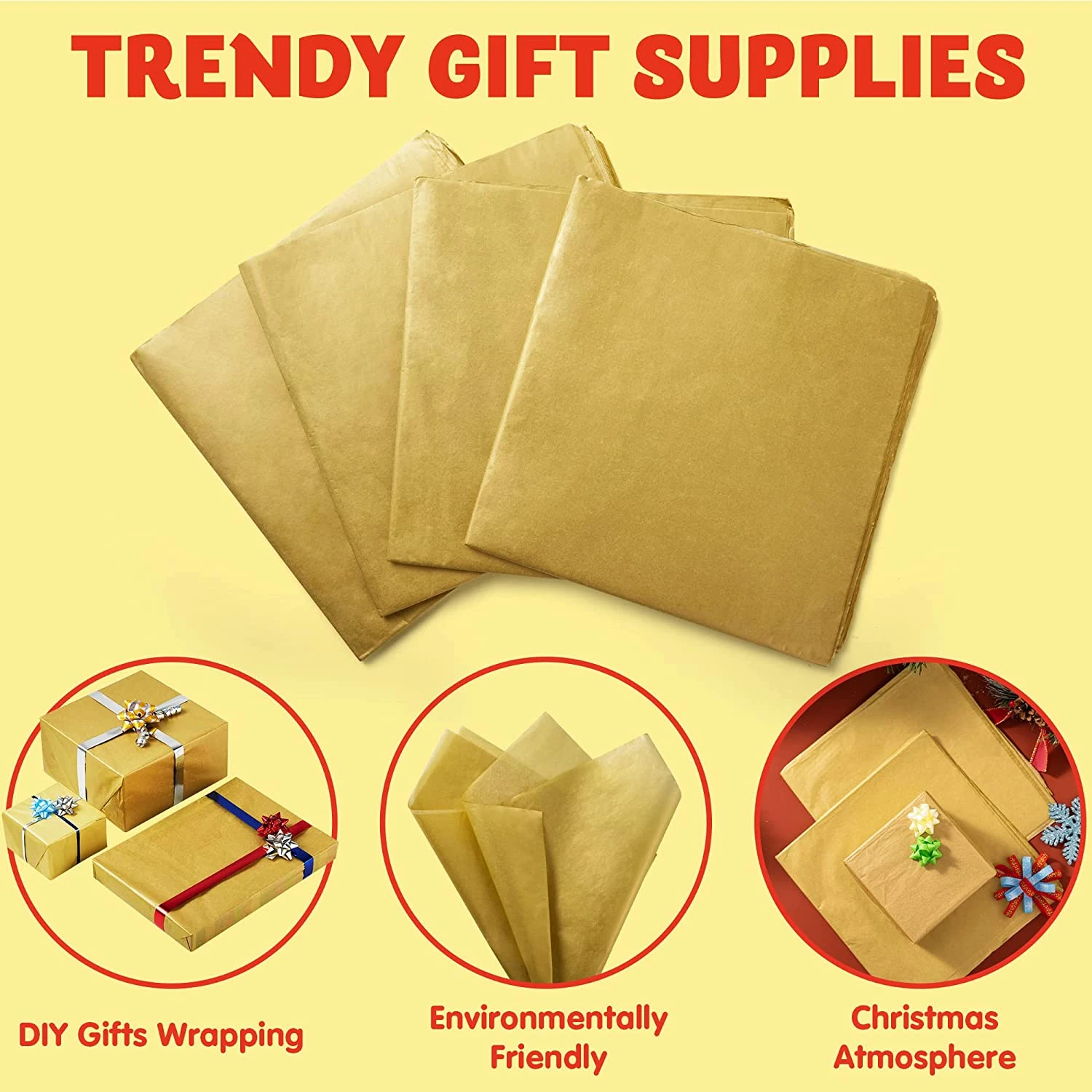 Christmas Metallic Gold Tissue Paper Assortment 6 Christmas Metallic Gold Tissue Paper Assortment - Image 4