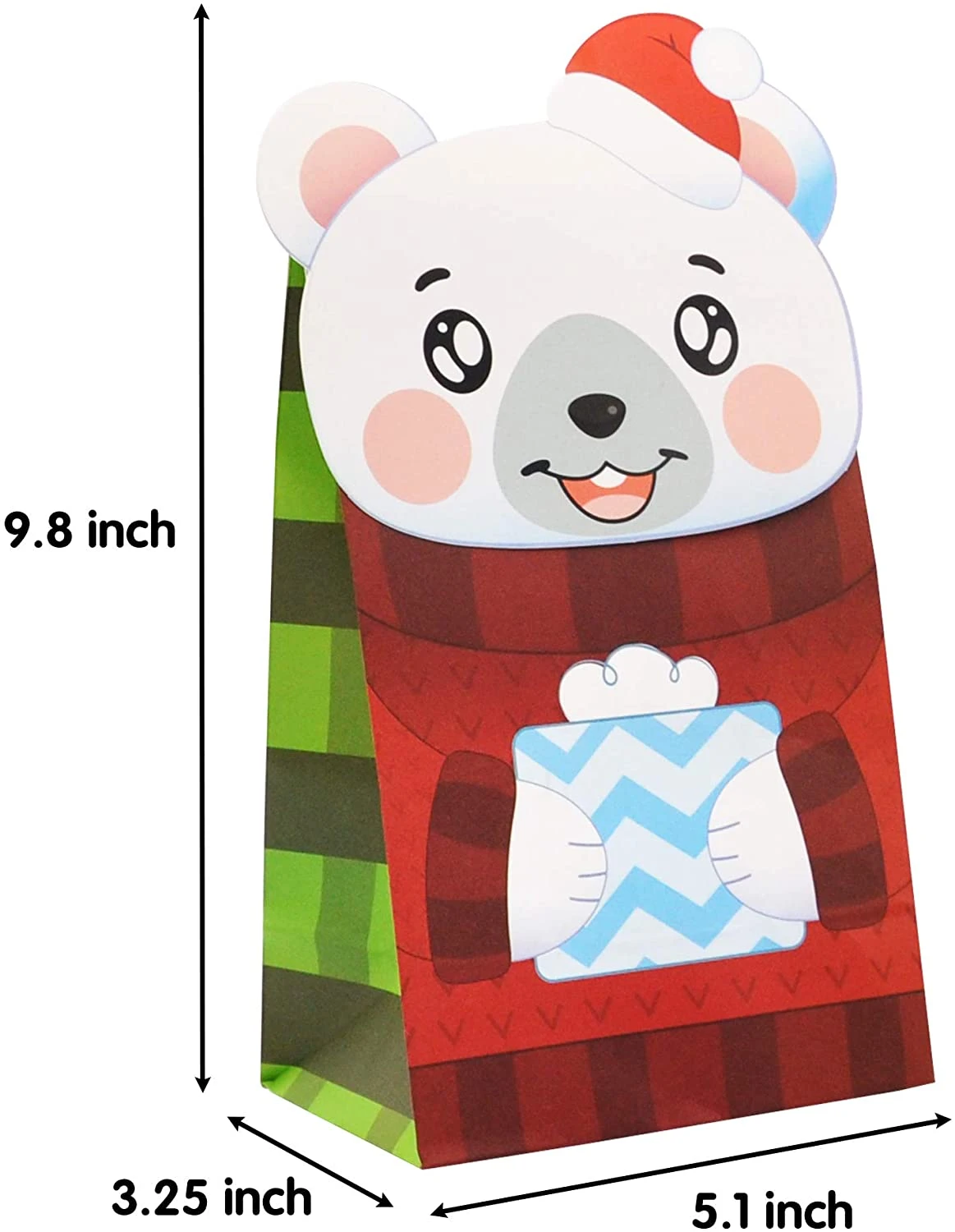 Christmas Die-Cut Flip Over Treat Bags, 24 Pcs 5 Christmas Die-Cut Flip Over Treat Bags, 24 Pcs - Image 3