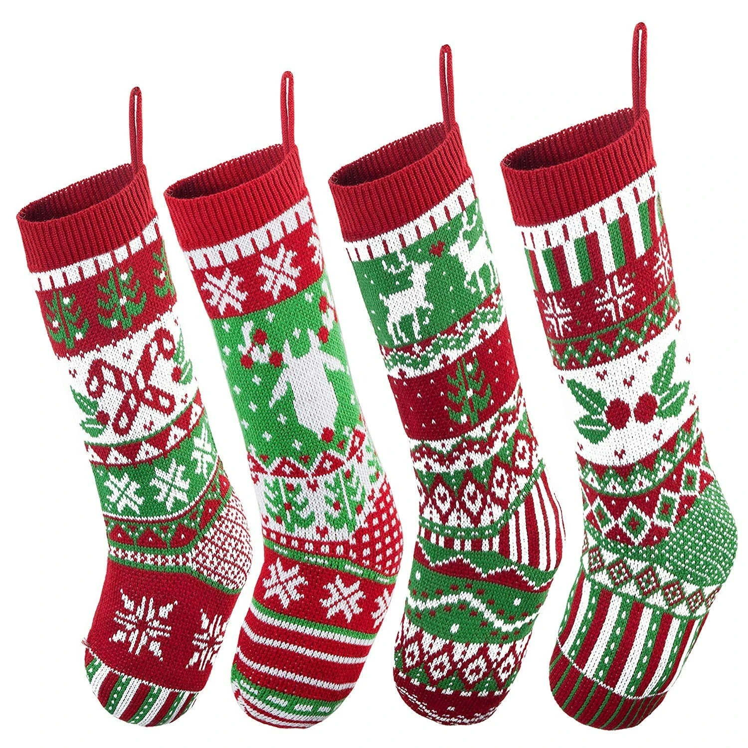 Large Size Rustic Cable Knit Christmas Stockings 3 Large Size Rustic Cable Knit Christmas Stockings