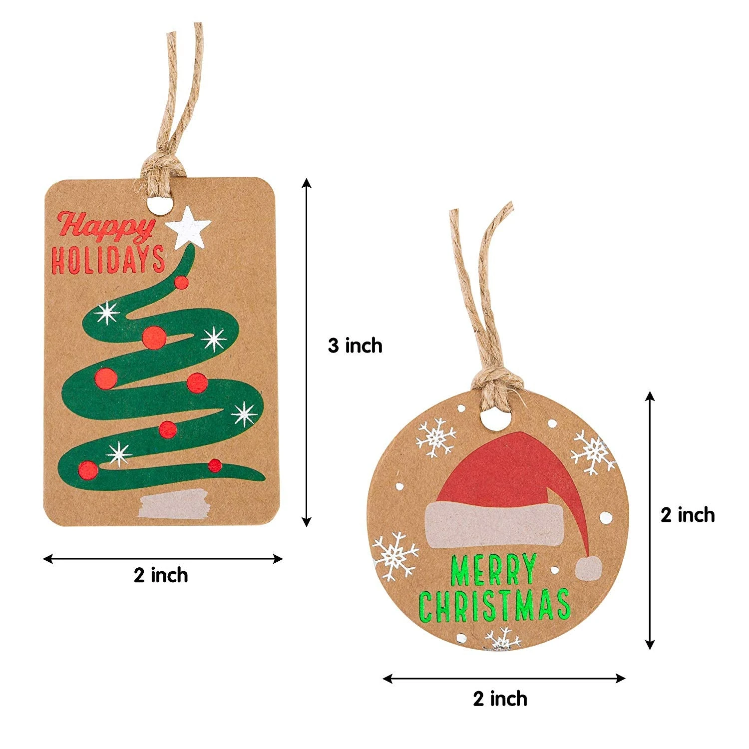 Christmas Kraft Tags, 72 Pcs 5 Christmas Kraft Tags, 72 Pcs - Image 3