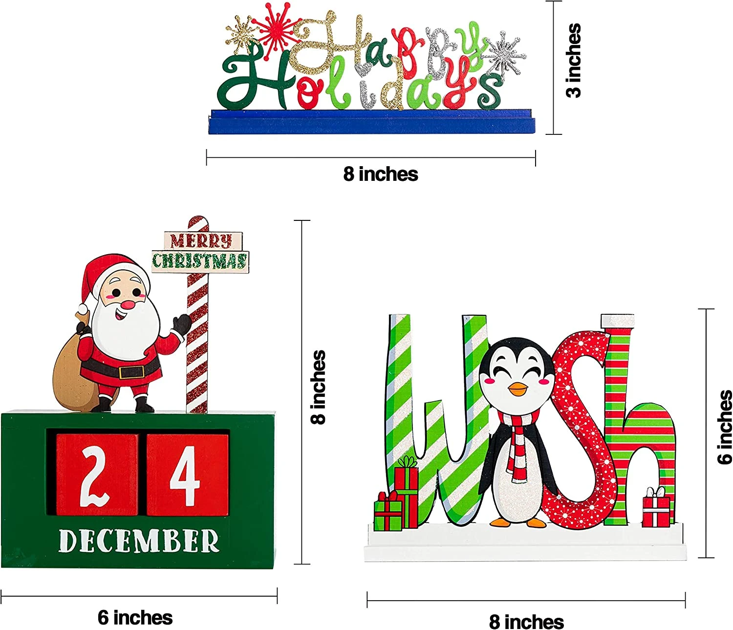 Wooden Christmas Tabletop Centerpiece Decor 5 Wooden Christmas Tabletop Centerpiece Decor - Image 3