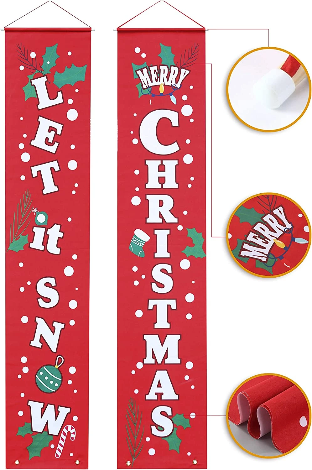Let It Snow Merry Christmas Hanging Door Banner 5 Let It Snow Merry Christmas Hanging Door Banner - Image 3