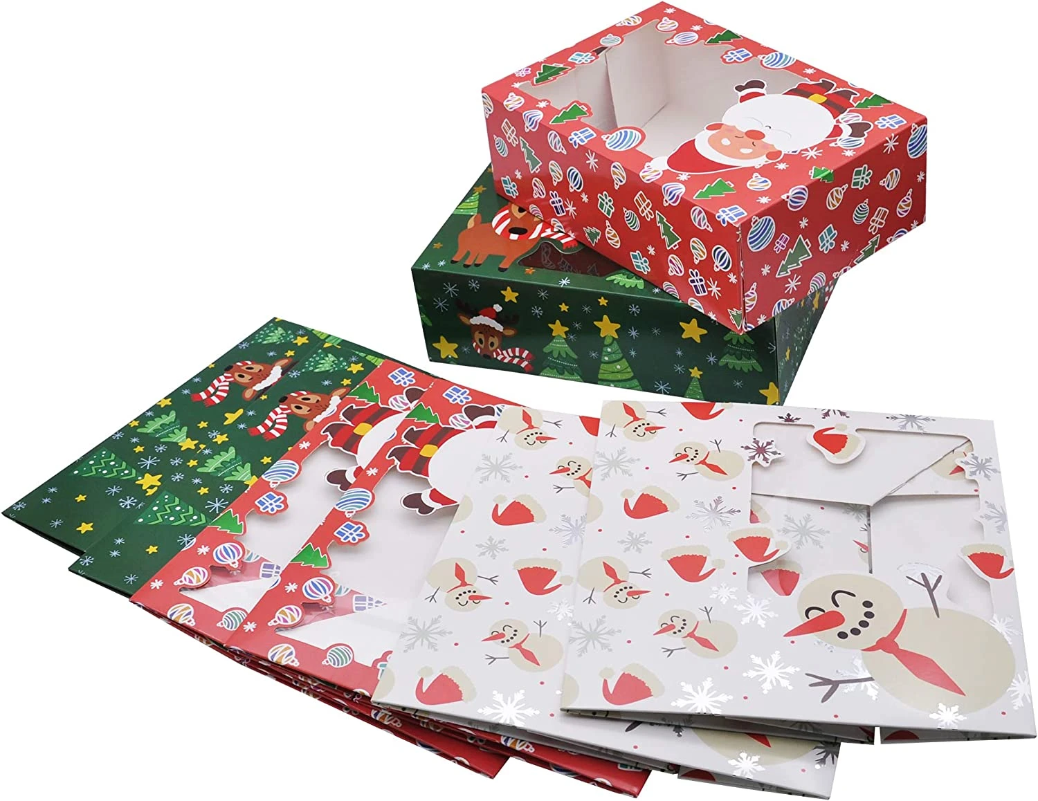 8.75in Christmas Characters Foil Cookie Box With Window, 24 Pcs 6 8.75in Christmas Characters Foil Cookie Box With Window, 24 Pcs - Image 4