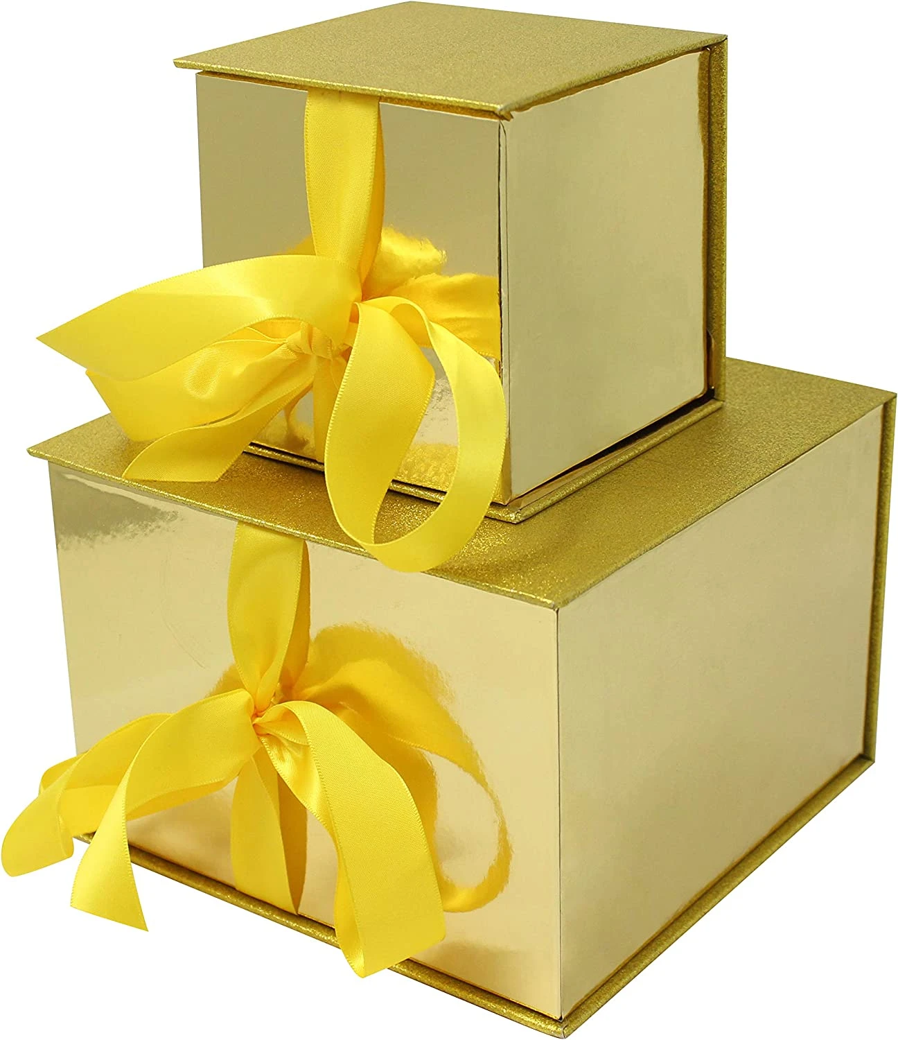 Christmas Small Gift Box With Gold Paper Fill 2 Christmas Small Gift Box With Gold Paper Fill