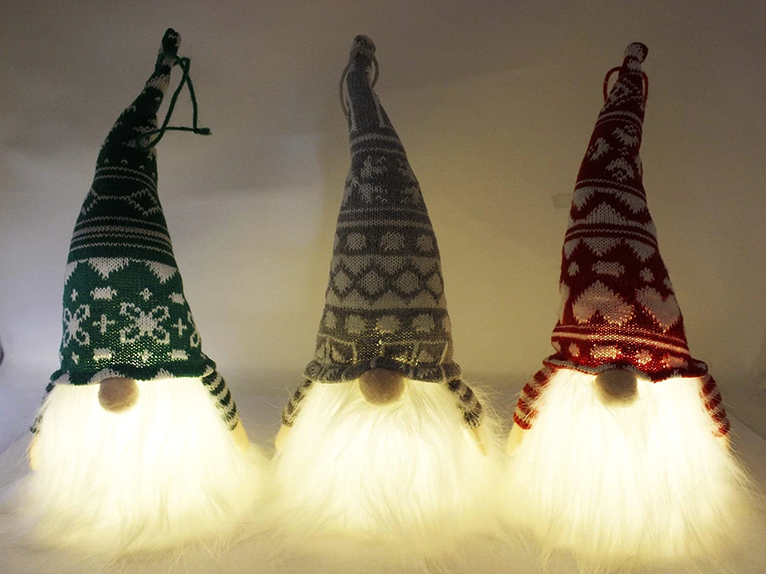 12" LED Christmas Gnome Ornaments , 3 Pcs 7 12" LED Christmas Gnome Ornaments , 3 Pcs - Image 5