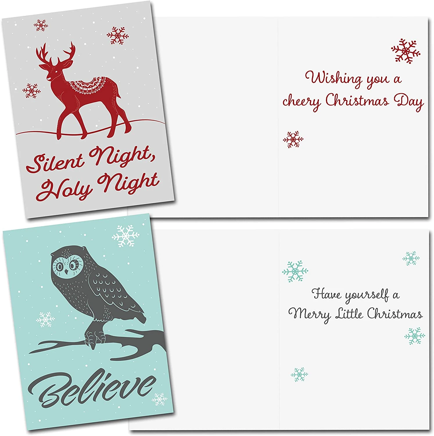 72 Christmas Animal Greeting Cards With Envelopes 4 72 Christmas Animal Greeting Cards With Envelopes - Image 2