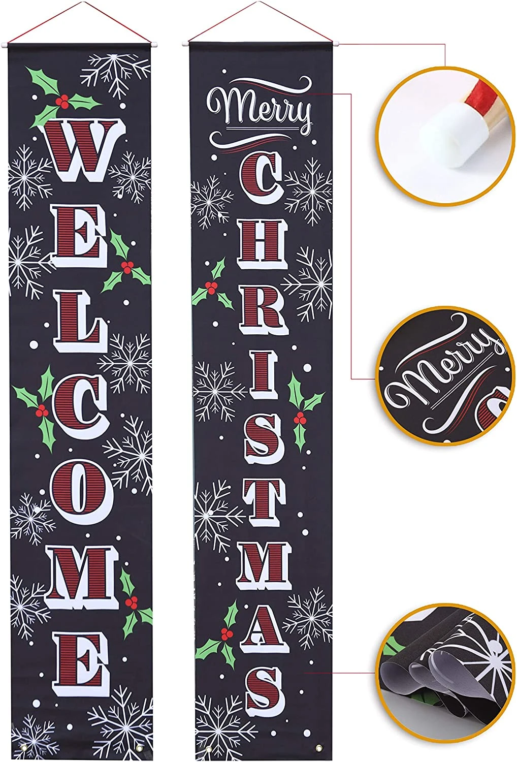 Welcome And Merry Christmas Porch Hanging Sign 6 Welcome And Merry Christmas Porch Hanging Sign - Image 4