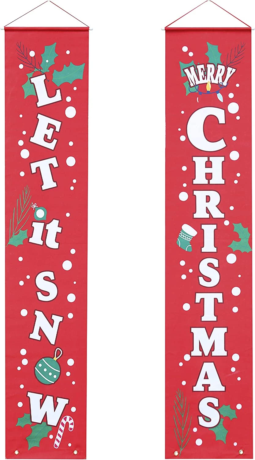 Let It Snow Merry Christmas Hanging Door Banner 7 Let It Snow Merry Christmas Hanging Door Banner - Image 5