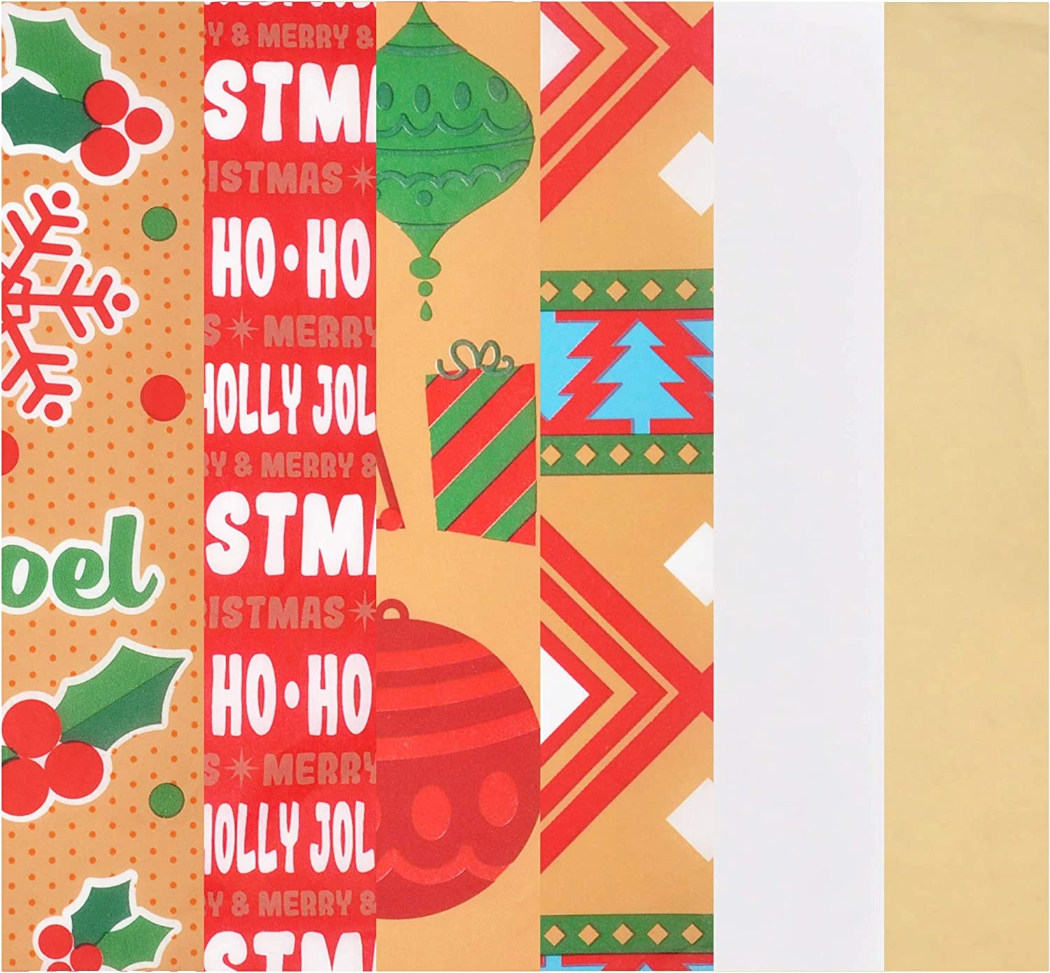 Christmas Tissue Paper Printed And Solid For Decoration And Wrapping 3 Christmas Tissue Paper Printed And Solid For Decoration And Wrapping