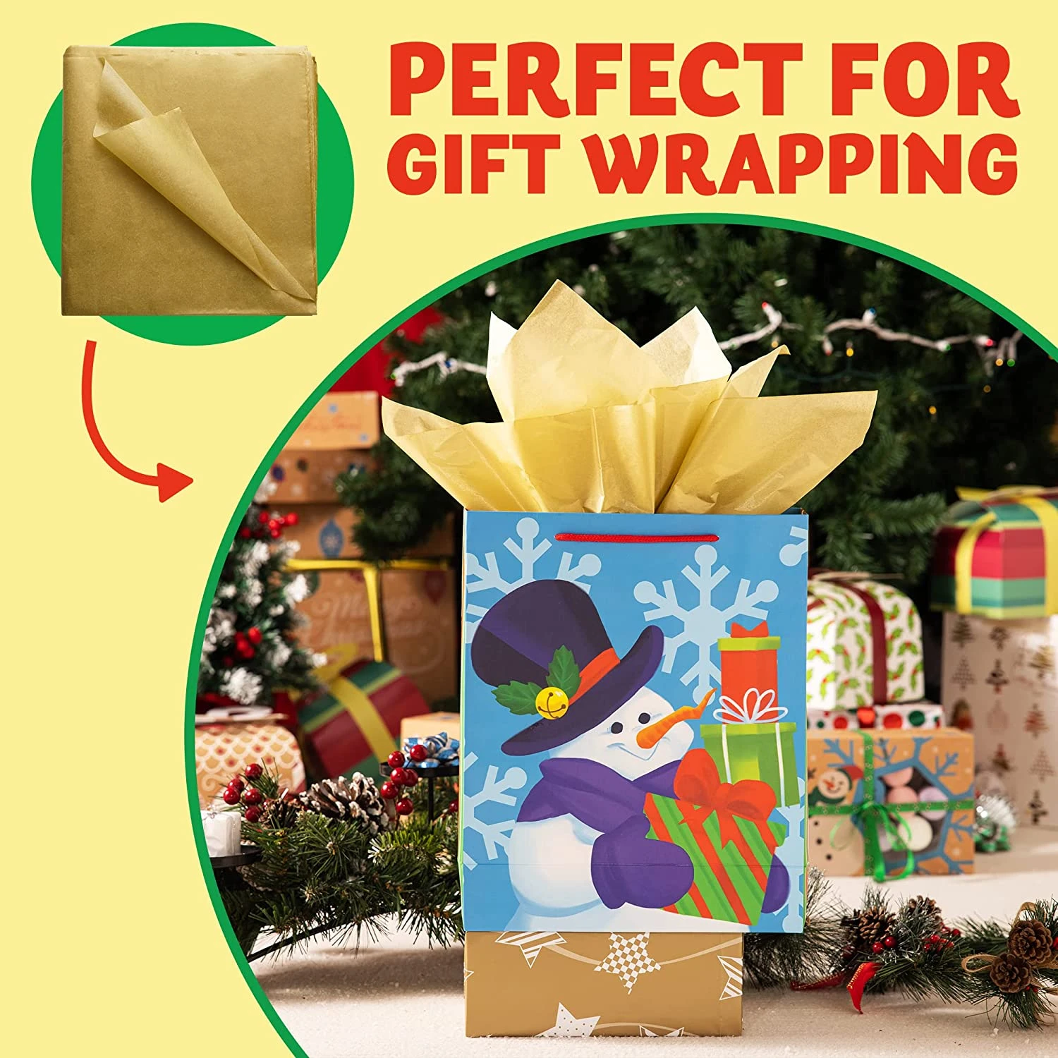 Christmas Metallic Gold Tissue Paper Assortment 7 Christmas Metallic Gold Tissue Paper Assortment - Image 5