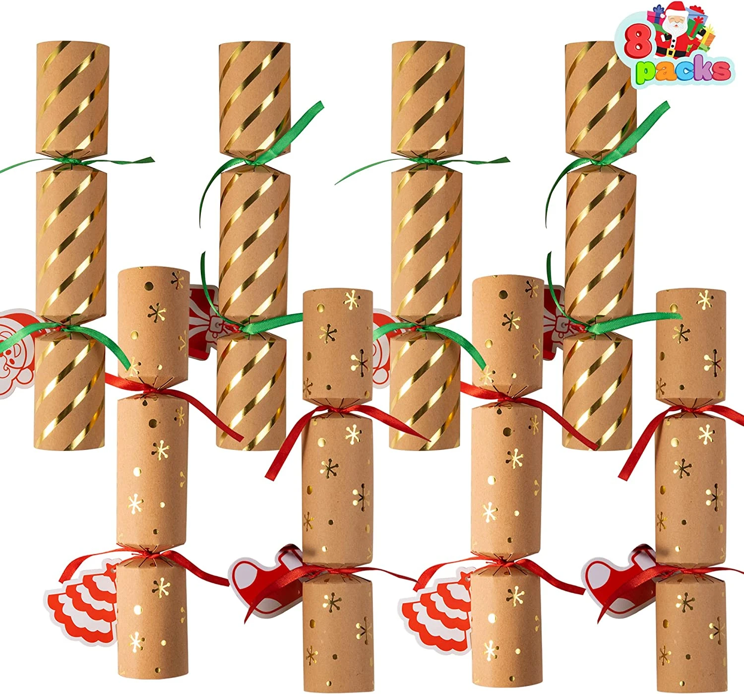 8Pcs Kraft Style Christmas Cracker Set 3 8Pcs Kraft Style Christmas Cracker Set