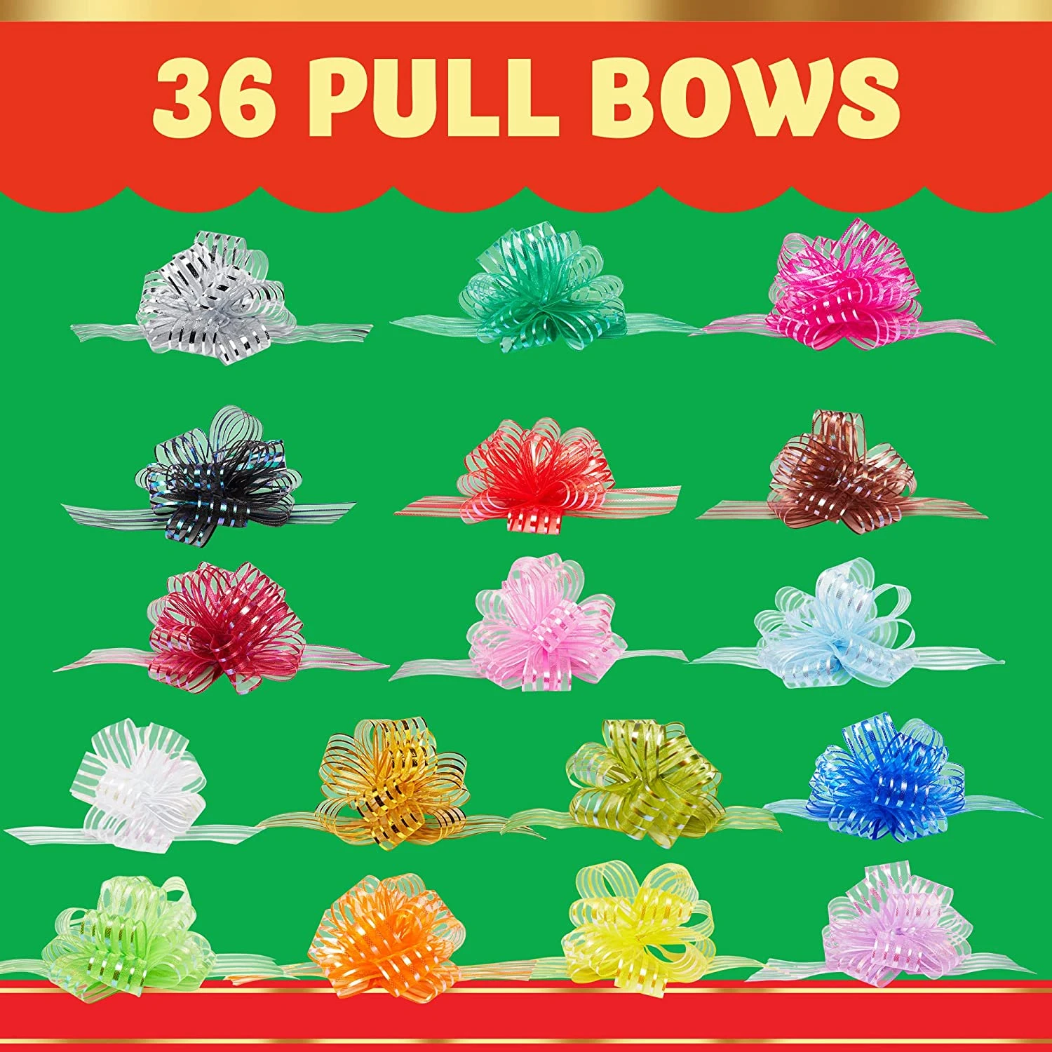 36Pcs Pull Bow Christmas 4.7 In 4 36Pcs Pull Bow Christmas 4.7 In - Image 2