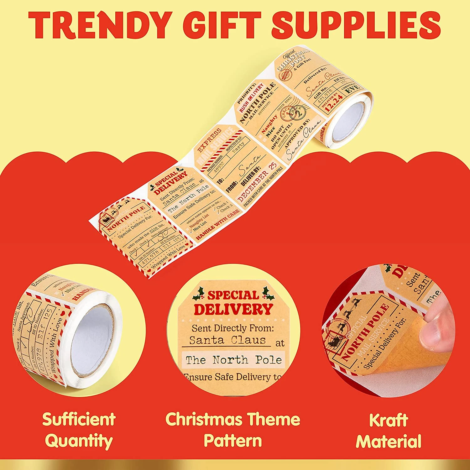 Christmas Gift Tag Kraft Paper North Pole Style 7 Christmas Gift Tag Kraft Paper North Pole Style - Image 5