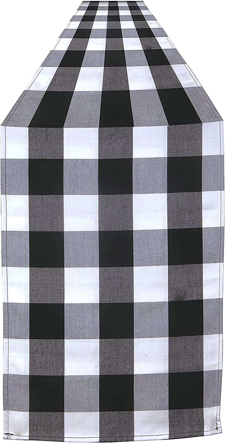 Christmas Table Runner Buffalo Check Classic 14x72in??black & White) 5 Christmas Table Runner Buffalo Check Classic 14x72in??black & White) - Image 3