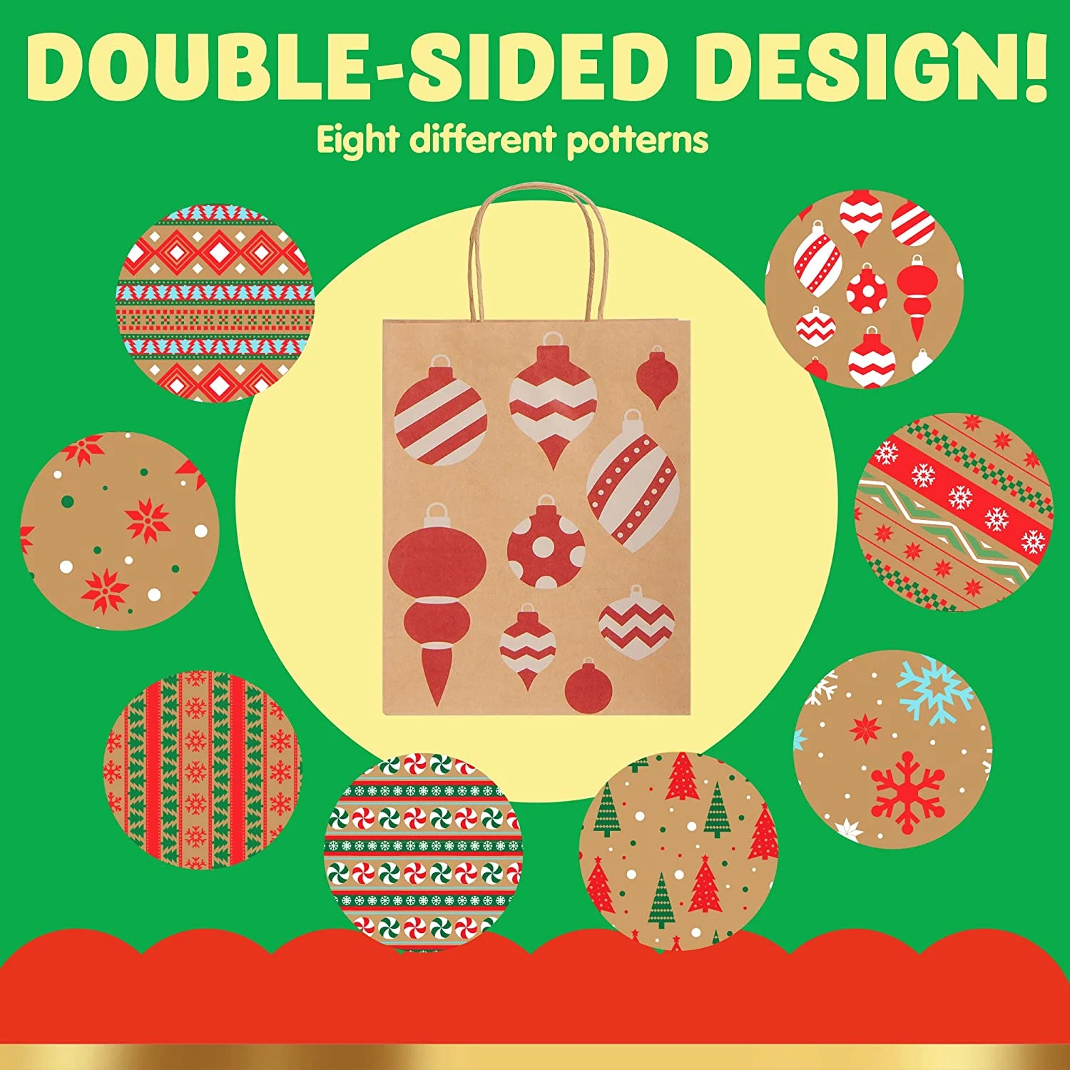 Christmas Kraft Bags In 8 Designs, 48 Pcs 6 Christmas Kraft Bags In 8 Designs, 48 Pcs - Image 4