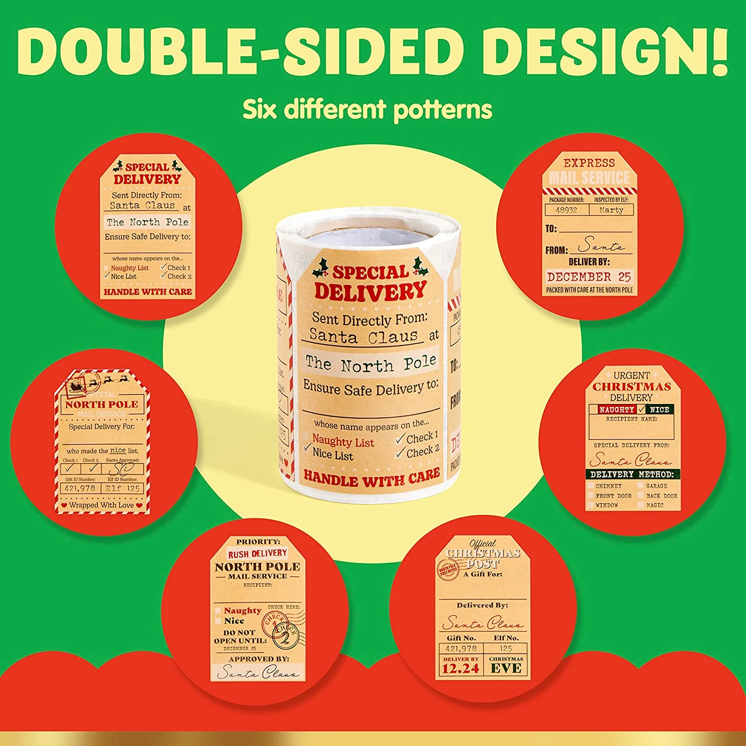 Christmas Gift Tag Kraft Paper North Pole Style 5 Christmas Gift Tag Kraft Paper North Pole Style - Image 3