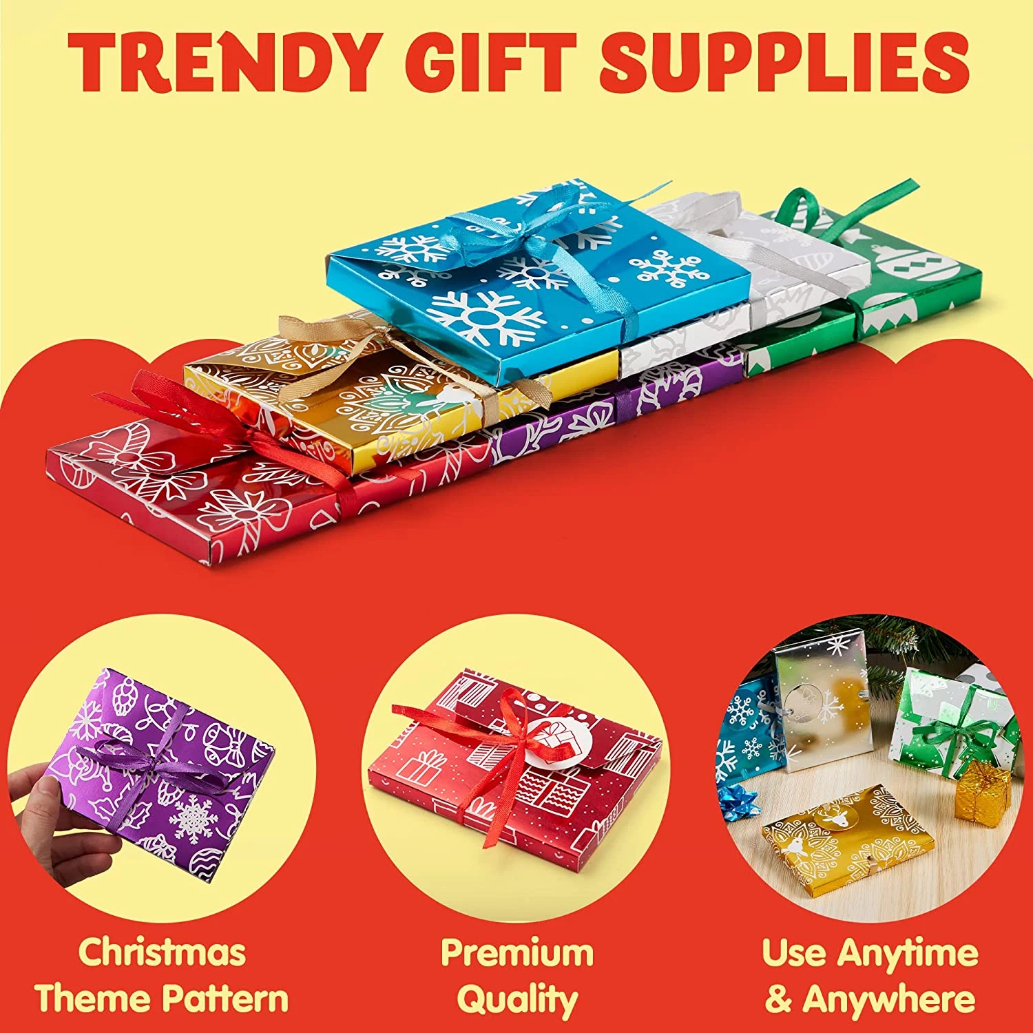 Christmas Gift Foil Wrapped Envelope Card Boxes 7 Christmas Gift Foil Wrapped Envelope Card Boxes - Image 5