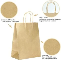 100 Pcs Christmas Kraft Paper Bags -Xmas Supplies Shop 81cS1ezklxL. AC SL1500