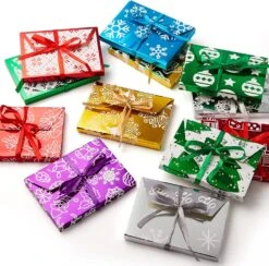 Christmas Gift Foil Wrapped Envelope Card Boxes