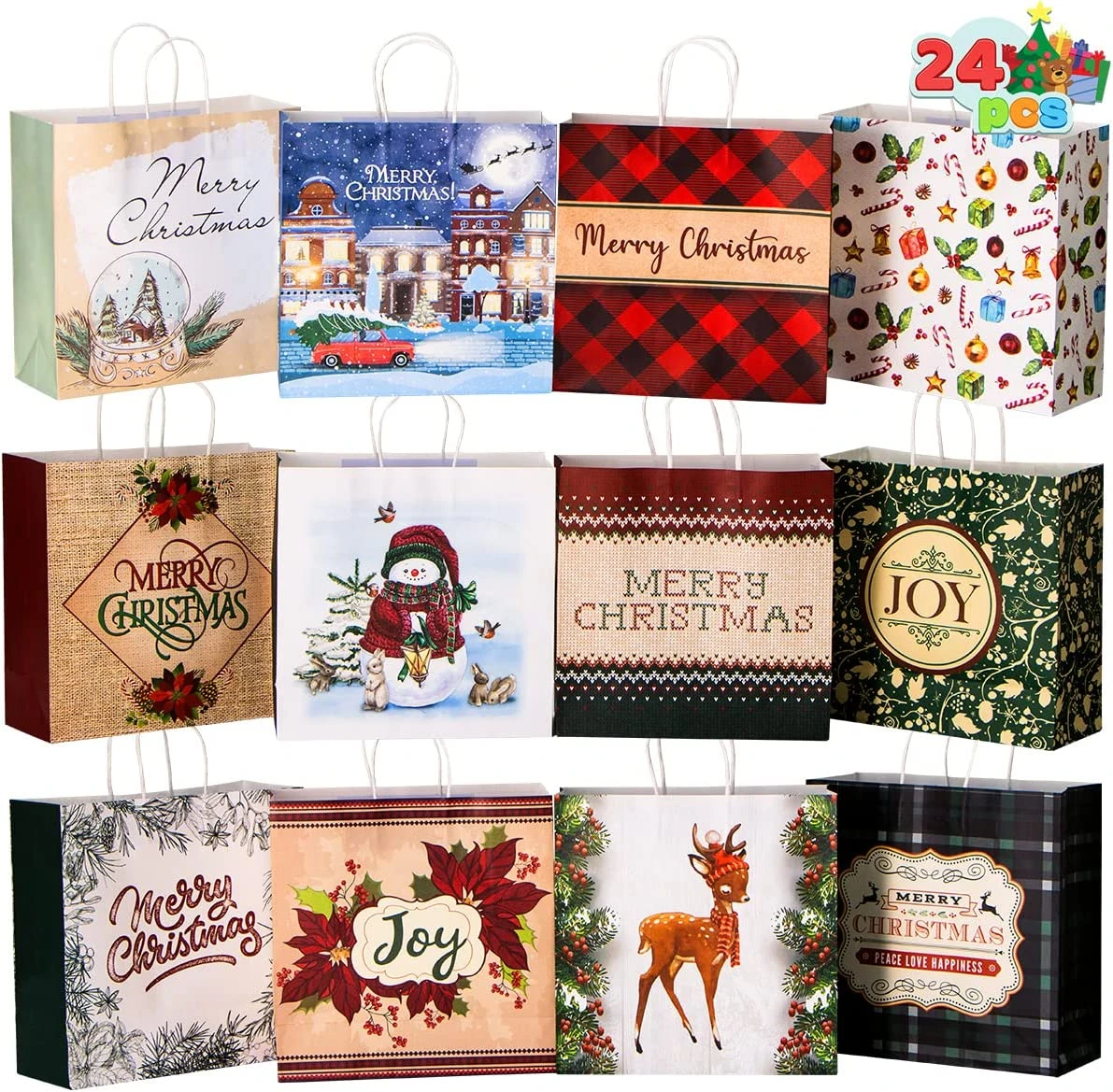 Christmas Themed Shopping Bags, 36 Pcs 4 Christmas Themed Shopping Bags, 36 Pcs - Image 2