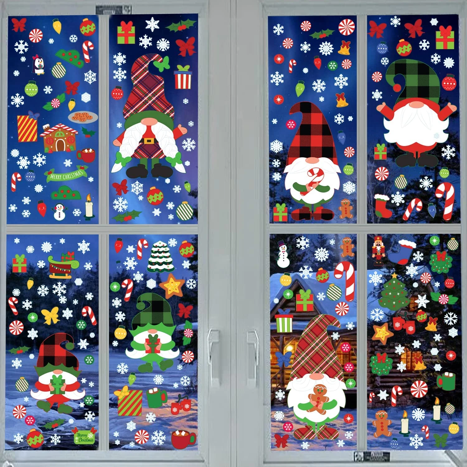Christmas Window Clings (Gnome), 300 Pcs 3 Christmas Window Clings (Gnome), 300 Pcs