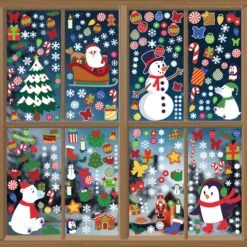 Christmas Characters Window Clings, 300 Pcs