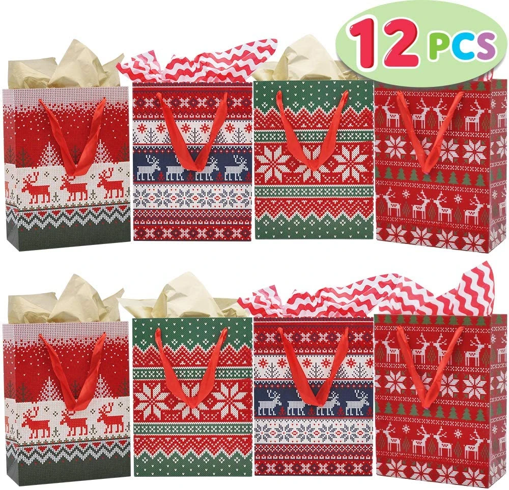 Christmas Pattern Gift Bags 4 Christmas Pattern Gift Bags - Image 2