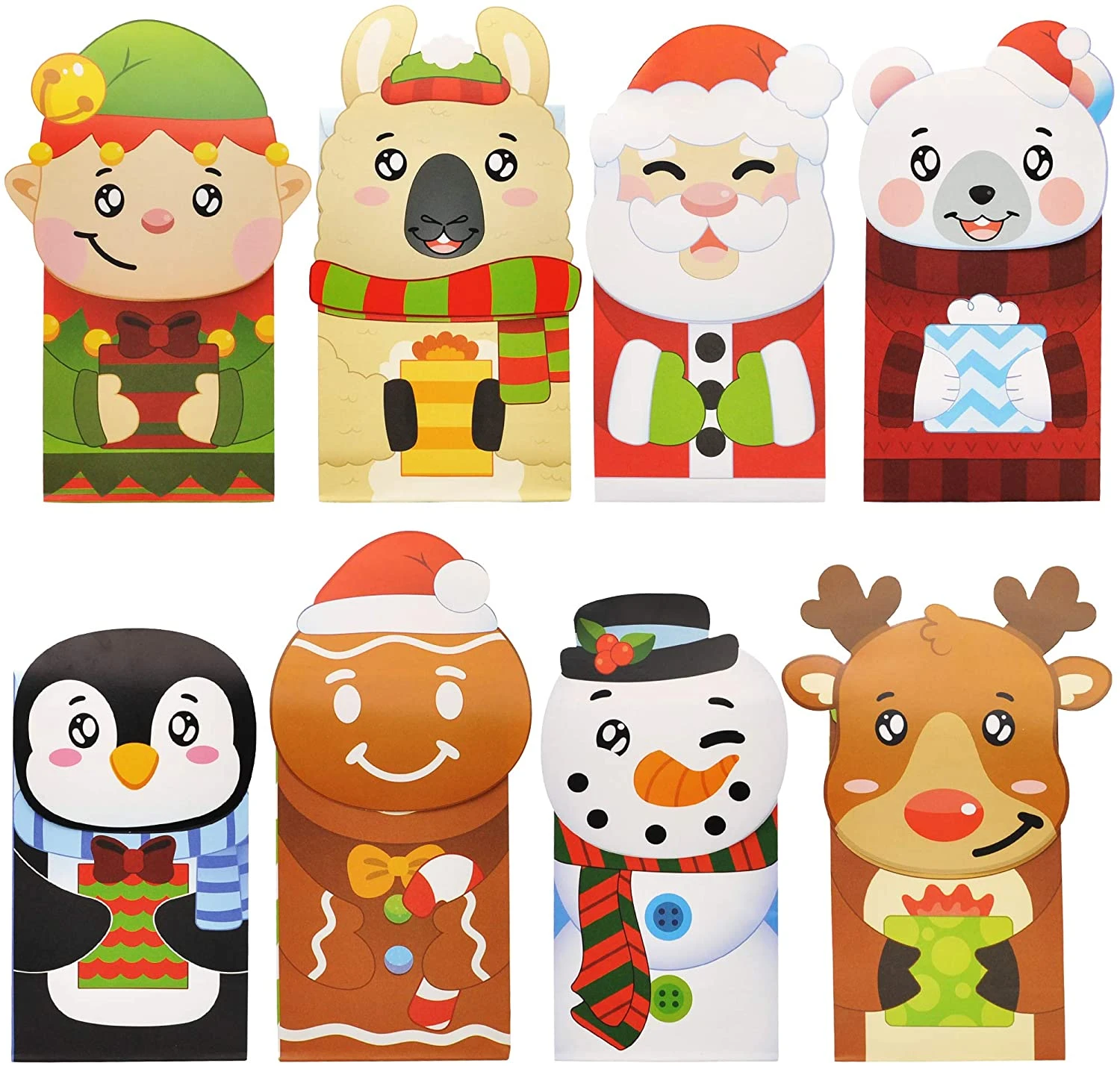 Christmas Die-Cut Flip Over Treat Bags, 24 Pcs 4 Christmas Die-Cut Flip Over Treat Bags, 24 Pcs - Image 2