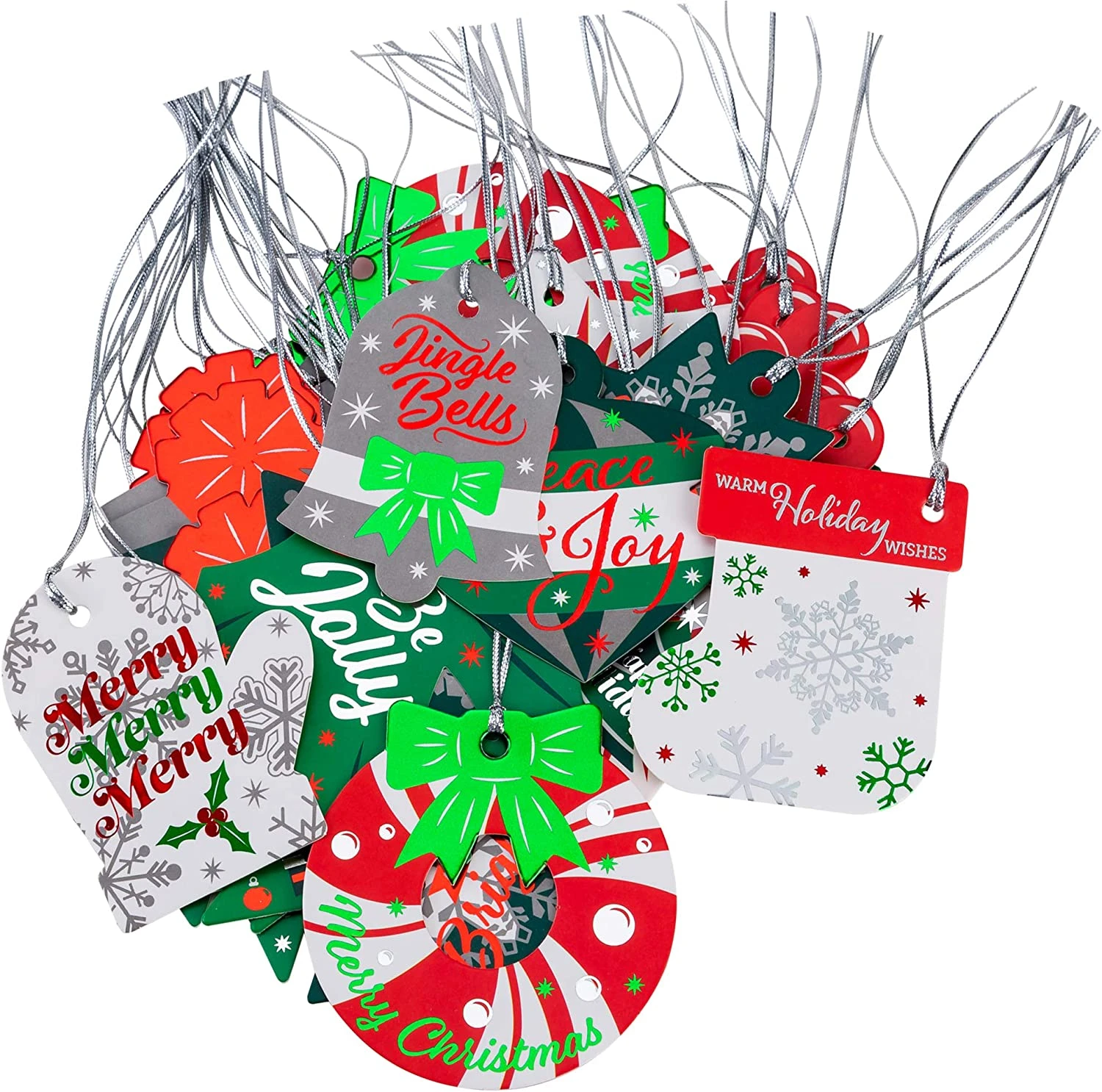 Foil Christmas Gift Tags With Strings 6 Foil Christmas Gift Tags With Strings - Image 4