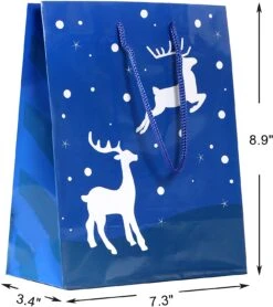 20 Pcs Christmas Holiday Blue Paper Gift Bags -Xmas Supplies Shop 81xexuaAyaL. AC SL1500