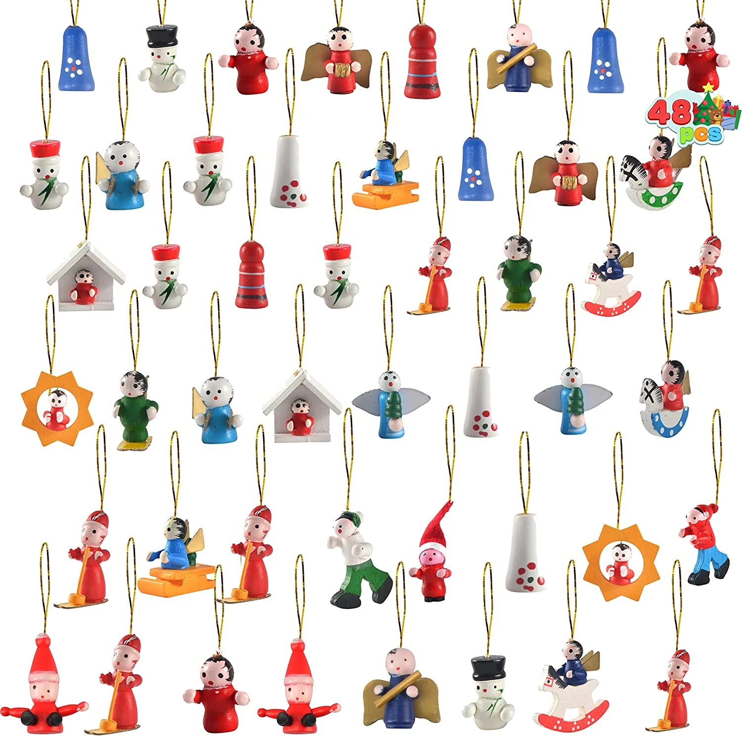 Wooden Mini Christmas Ornaments 3 Wooden Mini Christmas Ornaments