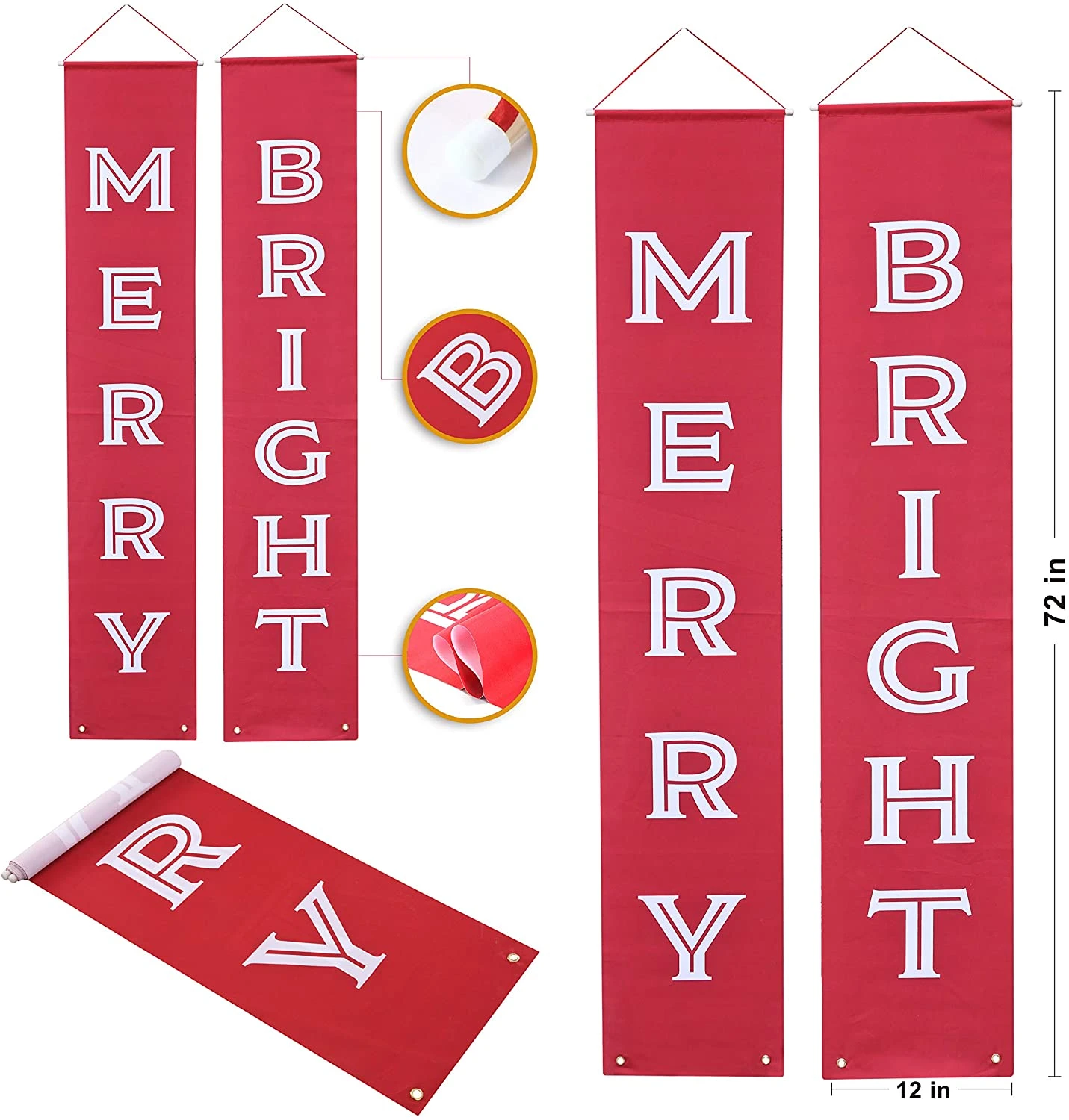 Merry And Bright Christmas Banner 5 Merry And Bright Christmas Banner - Image 3
