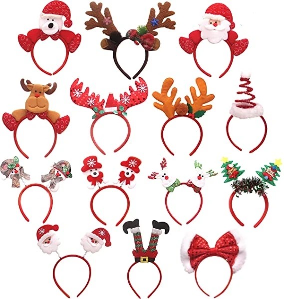 Christmas Headbands, 14 Pcs 3 Christmas Headbands, 14 Pcs