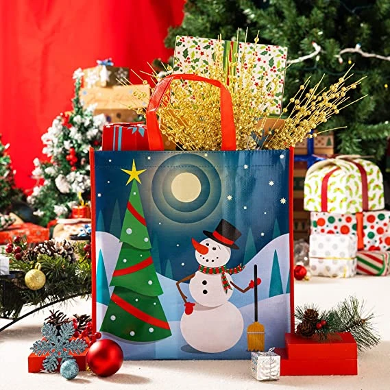 12 Piece Large Christmas Tote Bags 9 12 Piece Large Christmas Tote Bags - Image 7