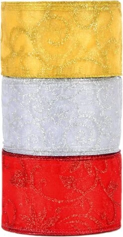 3 Colors Christmas Thick Ribbon Rolls -Xmas Supplies Shop 910FGcNhPPL. AC SL1500