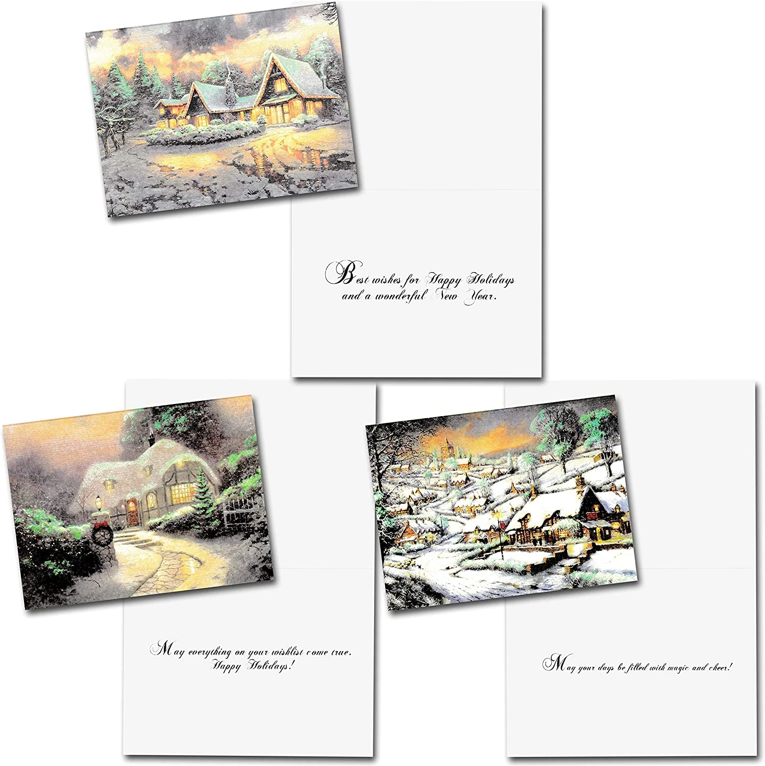 Christmas Snowy Town Greeting Cards Assortment With Envelopes 6 Christmas Snowy Town Greeting Cards Assortment With Envelopes - Image 4