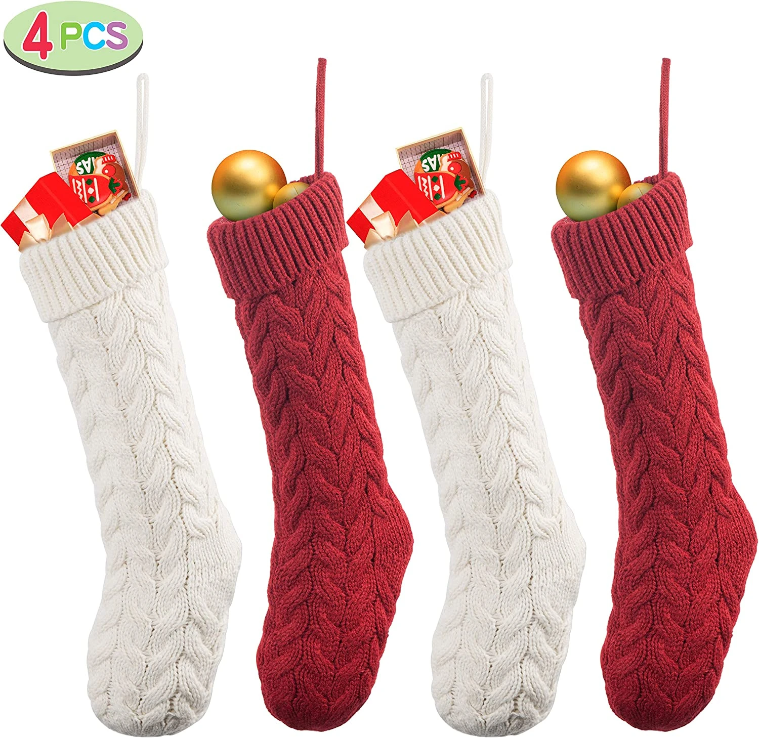 18in Knit Christmas Stockings 4 18in Knit Christmas Stockings - Image 2