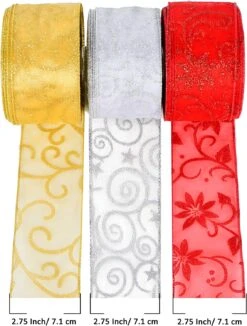 3 Colors Christmas Thick Ribbon Rolls -Xmas Supplies Shop 91888ObRLLL. AC SL1500